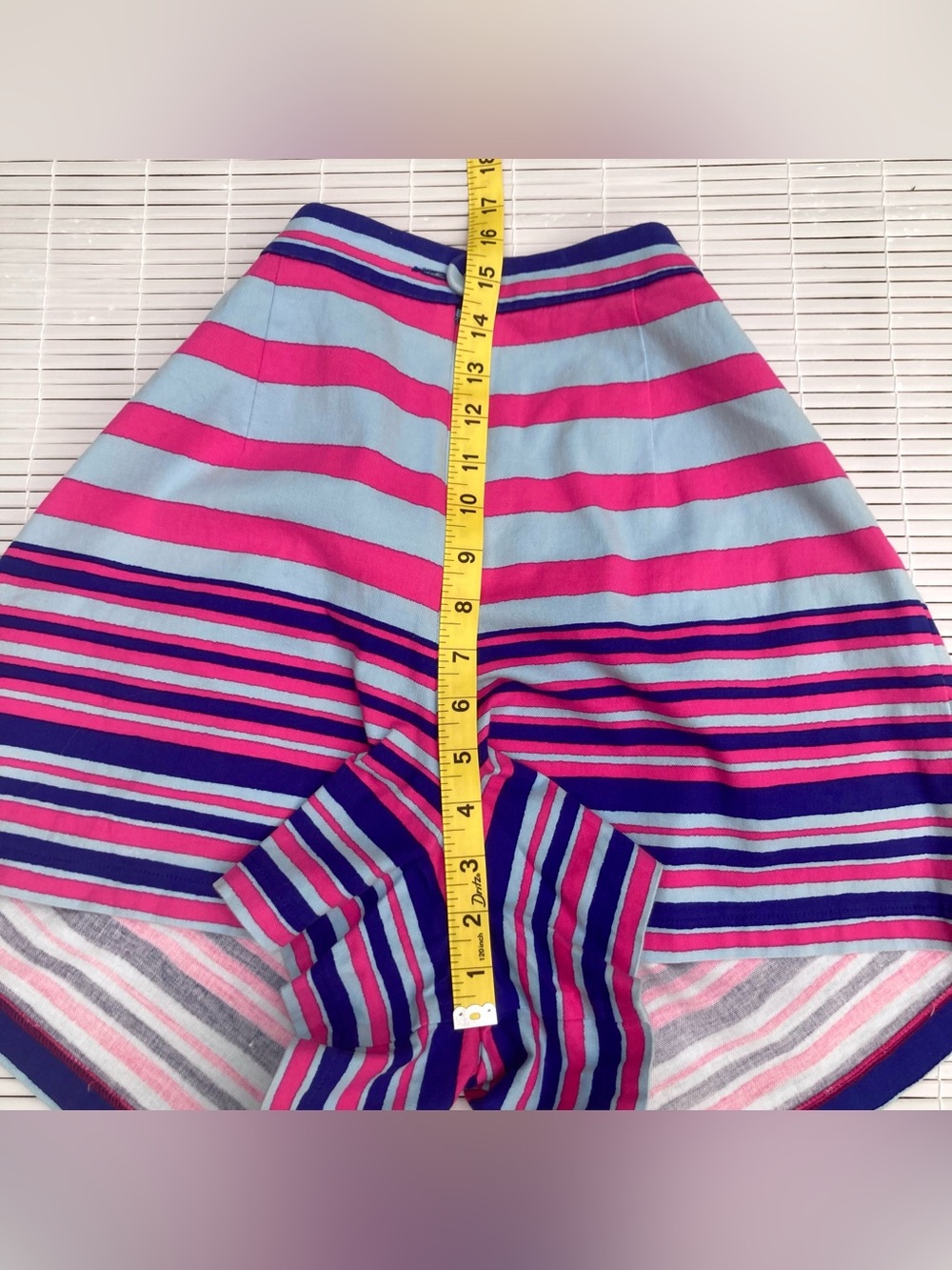 Nanette Lepore Striped A-Line Shorts Sz 4 High Waist Pleats Skirt Silhouette USA - Picture 9 of 12
